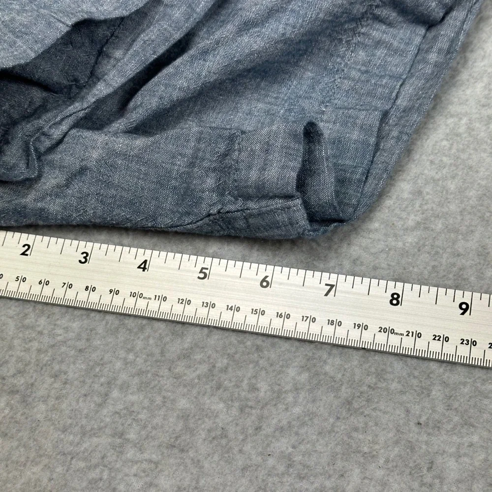 Free Assembly Mens Blue Chambray Drawstring Shorts‎ XL Elastic Waist Pocketed